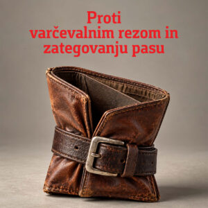 Proti varčevalnim rezom in zategovanju pasu